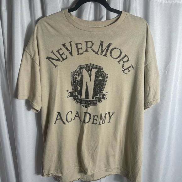 Goodies Two Sleeves Wednesday Adam’s Nevermore Academy Graphic T-Shirt Size XL - Picture 1 of 5